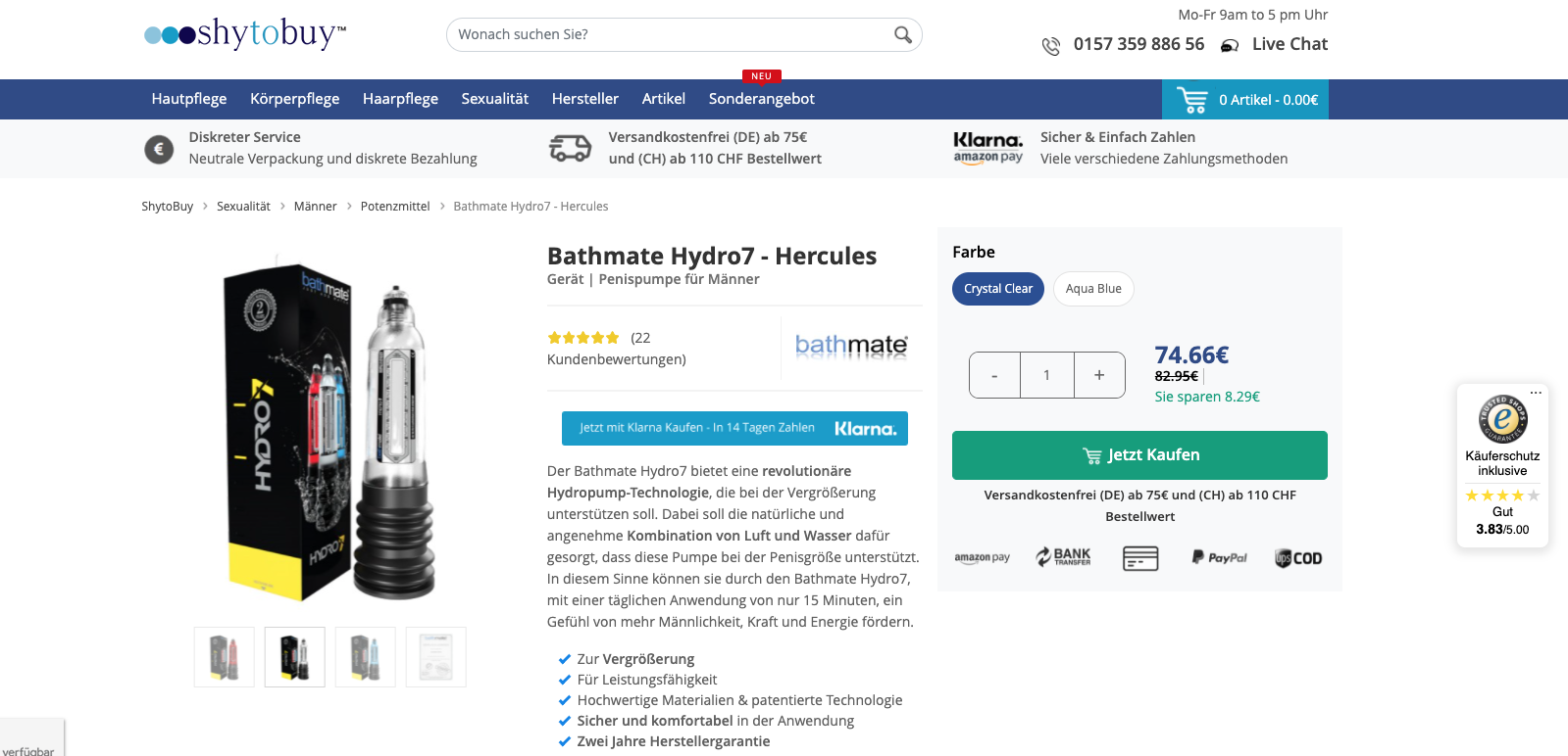 Bathmate Hydro7 Penispumpe